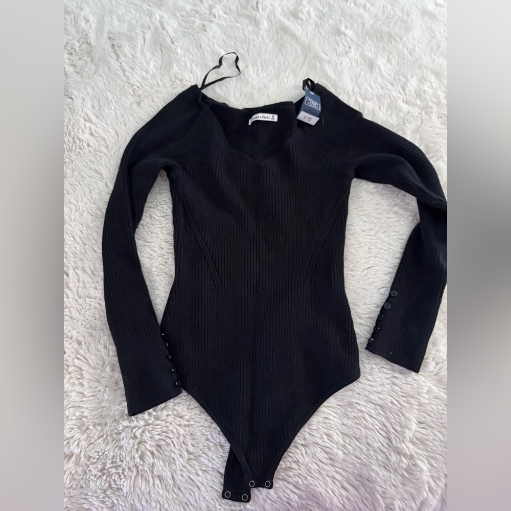 Abercrombie Black Sweater Bodysuit nwt